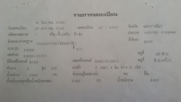 ขายรถดั้ม HINO 165 แรง สภาพพร้อมใช้งาน