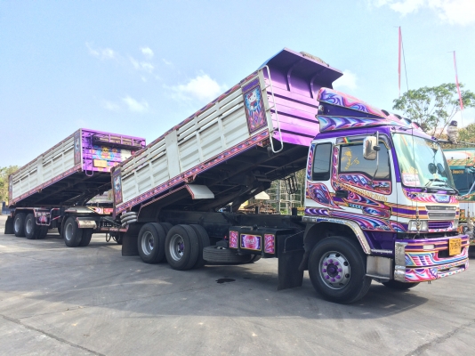 ขายด่วน!! สิบล้อพ่วง แม่-ลูก IZUZU EURO 2  320 แรง  หาง 3 เพลา ถุงลมยกล้อ โทร.081-9450625