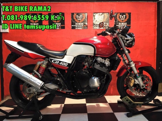 T&amp;T BIKE RAMA2 ทะเบียนแท้ๆ 139000 ฿HONDA CB400 ปี2001 V-TEC1 รถสวยกริป ทะเบียนแท้ สมอ.โอนขนส่งเลขสวยตอง333คับภาษี พรบ.หมด58 ป้าย กทม.สภาพดี เทคเปิด