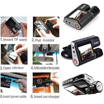 กล้องติดรถยนต์รุ่น DVRCarro i1000 HD 720P กล้องบันทึกภาพสำหรับรถยนต์