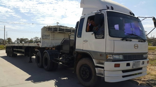 ขายรถหัวลาก 10 ล้อ 2 เพลา พร้อมหางพื้นเรียบ 3 เพลา HINO  FM3M รถสวยพร้อ  มใช้ จัดไฟแนนซ์ได้ รา คา 1180000 ต่อรอง