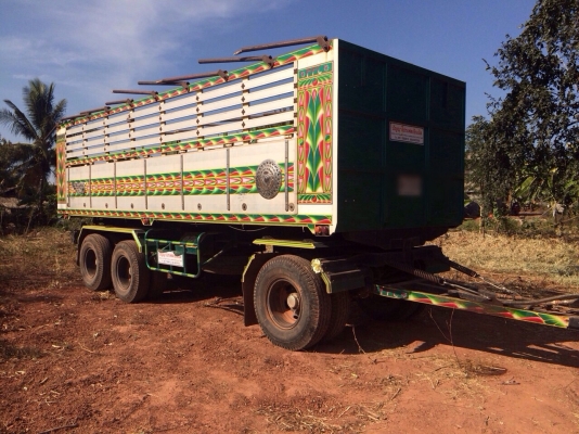 ขายหางพ่วงกระบะดัมพ์มิเนียม อู่ปัญญา 3 เพลา ยาว 7.50 เมตร ปี 55 ยางดี ทะเบียนพร้ม