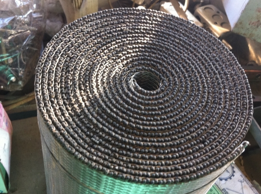 สายพานลำเลียงเป็นลวดสแตนเลส ของใหม่ยังไม่ได้ใช้กว้าง 25 ซม.ยาว 5.50 ม.