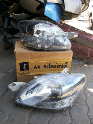 ไฟหน้า vios 2010 โคมดำ 1 คู่