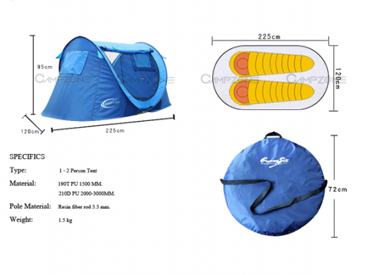 เต็นท์สปริงขนาด 2 คน(ภายในเคลือบกันแสงยูวี เต็นท์สปริงขนาด 2 คน(ภายในเคลือบกันแสงยูวี