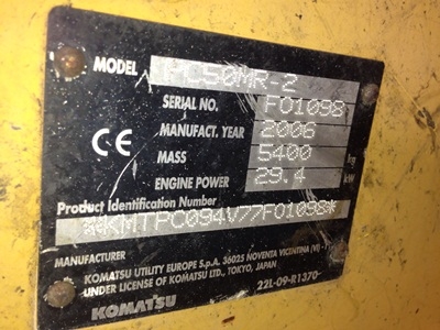 รถขุด Komatsu PC50MR-2 #F0198 นำเข้าจากสเปน สนใจโทร. 080-6565422 (หนิง)