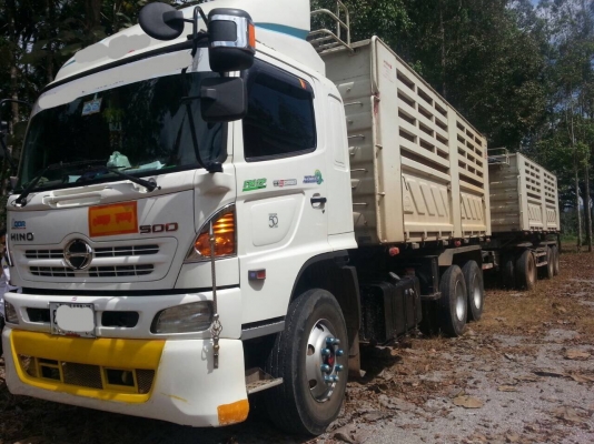 ขายรถพ่วงฮีโน่เมก้า380 แรงม้าปี57 ดั้มสามมิตรแม่ลูก ไมล์9หมื่นโลขาย2900000