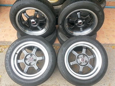 ขายล้อแม็ก TE37 V ขอบ15 4/100 หน้า7 OFF 38  4 ล้อ