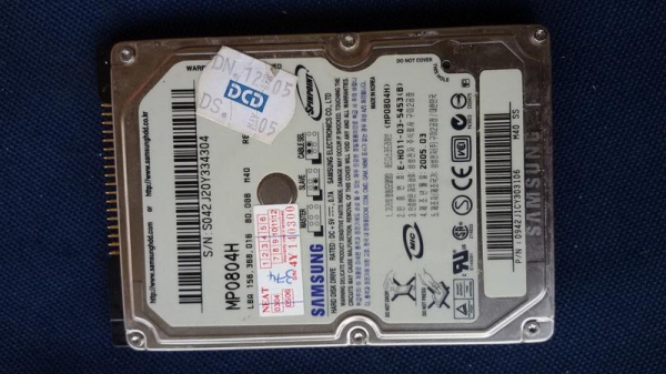 HDD IDE Notebook Samsung 80 GB No Bad ใช้งานได้ปกติสมบูรณ์