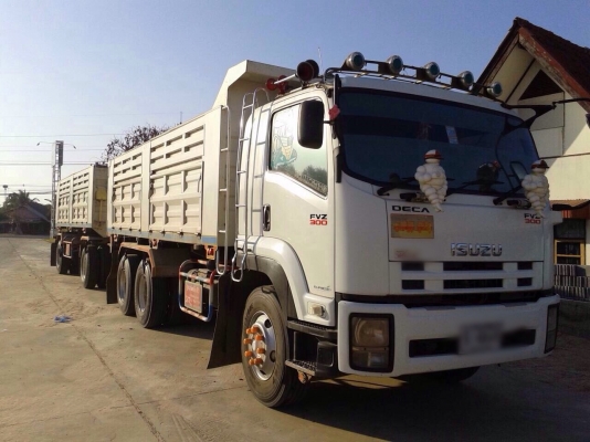 ขายรถพ่วงสิบล้อดัมพ์ ISUZU เครื่อง 300 แรง ปี 54 กระบะดัมพ์อู่สมบัติ ลูก 2 เพลา