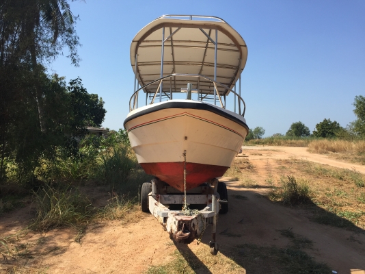 ขายเรือไฟเบอร์ สภาพสวยๆ พร้อม เทเลอร์ กว้าง 7 ฟุต ยาว 23 ฟุต