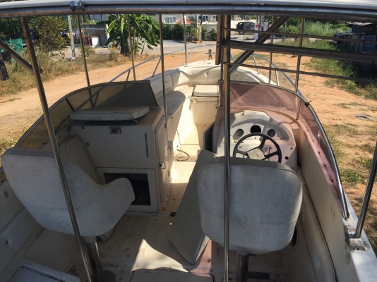 ขายเรือไฟเบอร์ สภาพสวยๆ พร้อม เทเลอร์ กว้าง 7 ฟุต ยาว 23 ฟุต