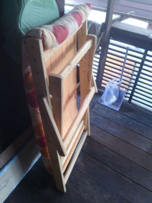 เก้าอี้ไม้พับ ปรับนอนได้ 3 ระดับ ผ้าสามารถถอดออกซักได้ สภาพดีมาก สนใจโทรมาคุยกันครับ เก้าอี้ไม้พับ ปรับนอนได้ 3 ระดับ ผ้าสามารถถอดออกซักได้ สภาพดีมาก สนใจโทรมาคุยกันครับ