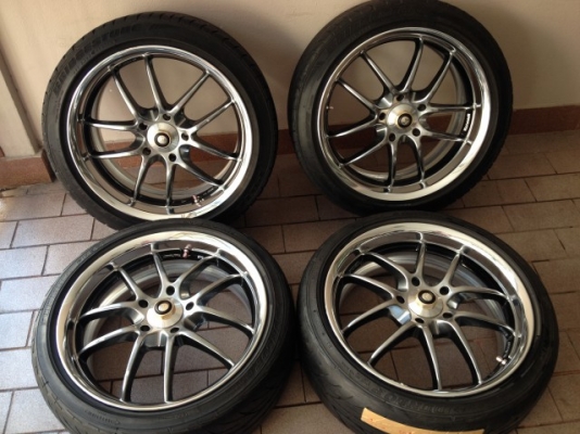 ล้อ W WORK เเท้ขอบ17หน้า7หลัง8  5รู114 สีไฮเปอร์เดิมๆญี่ปุ่นสภาพสวย