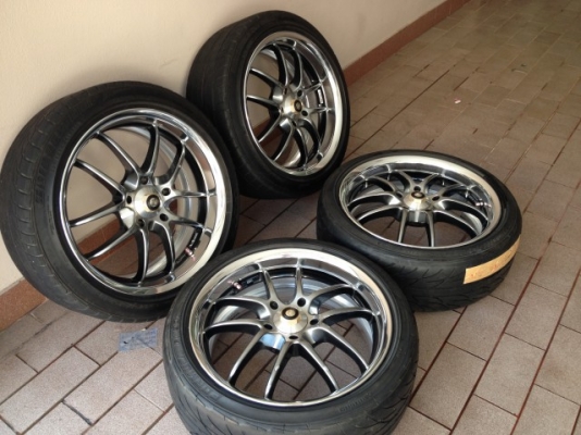 ล้อ W WORK เเท้ขอบ17หน้า7หลัง8  5รู114 สีไฮเปอร์เดิมๆญี่ปุ่นสภาพสวย