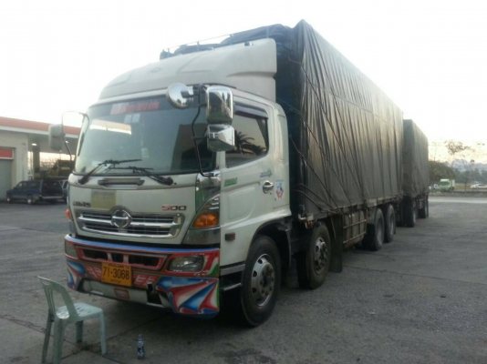 ขายรถบรรทุก 20 ล้อพ่วงแม่ลูกคอกเกษตรไม่ดัมพ์ HINO MEGA 220 แรงม้า 12 ล้อยกล้อหลังได้ หางพ่วง 2 เพลา ราคา 1250000