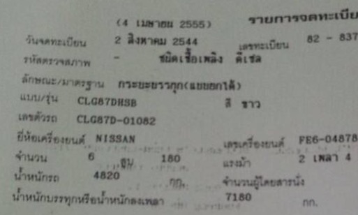 NISSAN UD CLG 180 HP FE6 หกล้อดั๊มพ์ กระบะดั๊มพ์เหล็ก 6 ตันความยาว 3.80 เมตรสภาพสวย เครื่องแน่นแรงไมีเยิ้ม หัวเก๋งบางเดิมไม่มีผุภายในเก๋งคอนโซลสวยครบ พวงมาลัยเพาเวอร์ เบรคทริ๊ปฟี้ ช่วงล่างใหญ่คัชซีสวยเดิมๆ ยาง 9.00 ขอบ 20 สภาพดี 70\% เอกสารทะเบียนครบ ราคาต