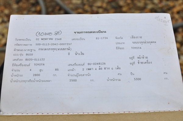 ต้องการขาย Toyota Dyna เครื่อง BU20 85 แรงม้า