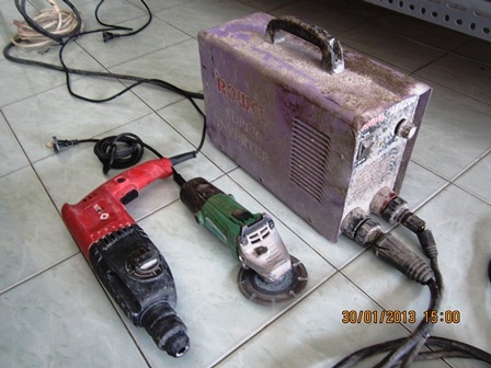 ตู้เชื่อมPowel ARC200,สกัดทำลายBOSCH,สว่านโรตารี่3ระบบ,หินเจียรมือHitachi,