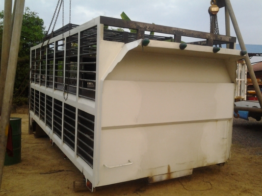 กระบะคอกบรรทุกหมูพร้อมลิฟสไลด์ขึ้นลง กระบะคอกบรรทุกหมูพร้อมลิฟสไลด์ขึ้นลง