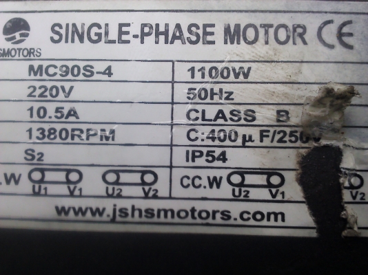 ด่วน มอเตอร์ 1.5 แรงม้า ใช้ไฟ 220 V. โครงสร้างอลูมิเนียมมีครีบระบายความร้อน(มี5ตัว)