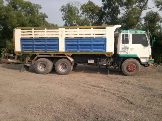 ขายรถ 10 ล้อ 2 เพลา กระบะเหล็กดั้มดิน MITSUBISHI MMTFN  527EVC 6D16 ยูโรวัน ปี.46 มี ระบบลำโพงลากลูก สวยจัด สนใจจองด่วน