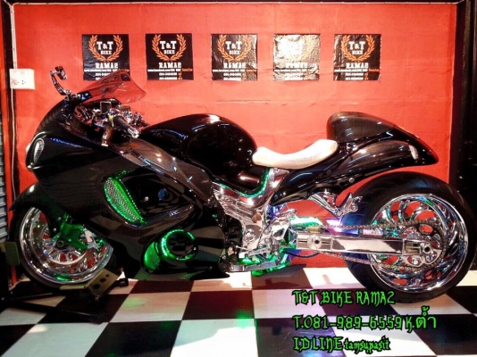 T&amp;T BIKE RAMA2 ขาย HAYABUSA ปี2012 วิ่ง1000โล ทบ. แต่งเต็มล้อโต ยืดอาม ราคา795000 บาทไทย