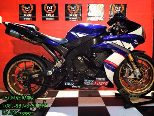 T&amp;T BIKE RAMA2 เอารถเทพๆมาขายYAMAHA R1 ปี2004 สเปคเมกา ทะเบียนแท้ๆโอนขนส่งแต่งทั้งคันราคา369000บาทไทย