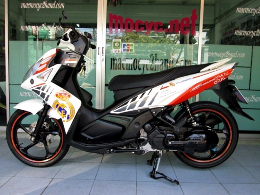 Nouvo sx สีส้มขาว ลาย Real madrid Edition ตัวท๊อป ล้อแมกซ์ มือหนึ่งรุ่นแพงสุด รถเดือน มี.ค.ปี 57 มีมาไม่บ่อย 39900