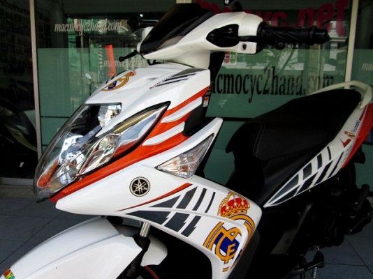 Nouvo sx สีส้มขาว ลาย Real madrid Edition ตัวท๊อป ล้อแมกซ์ มือหนึ่งรุ่นแพงสุด รถเดือน มี.ค.ปี 57 มีมาไม่บ่อย 39900