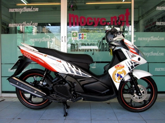 Nouvo sx สีส้มขาว ลาย Real madrid Edition ตัวท๊อป ล้อแมกซ์ มือหนึ่งรุ่นแพงสุด รถเดือน มี.ค.ปี 57 มีมาไม่บ่อย 39900