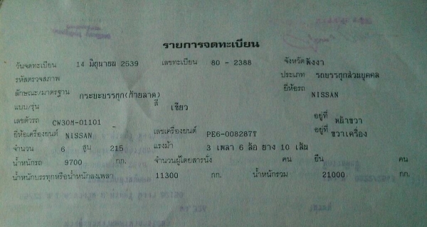 ขายเทนเลอร์ NISSAN CW30M 2 เพลาแต่ถอดวิ่งเพลาเดียว เครื่อง PE6 220 แรงม้า คัสซีสวยใช้ได้ ช่วงล่างแน่น เบรคทิฟฟี่ พาวเวอร์ ทะเบียนเต็มพร้อมโอน ราคาคุยกันได้