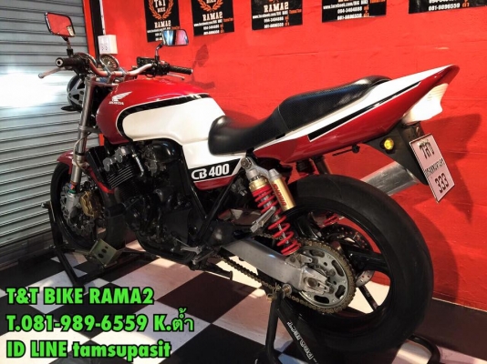 T&amp;T BIKE RAMA2 ทะเบียนแท้ๆ 139000 ฿HONDA CB400 ปี2001 V-TEC1 รถสวยกริป ทะเบียนแท้ สมอ.โอนขนส่งเลขสวยตอง333คับภาษี พรบ.หมด58 ป้าย กทม.สภาพดี เทคเปิด