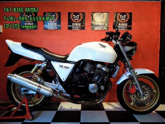 T&amp;T BIKE RAMA2 ขายราคาเพียง 52500฿HONDA CB400 ปี93 เอกสารครบ สภาพสวยเครื่องดี การันตี อัตราการเร่งดี 180ลองมาแล้วรถ0ตรงดีปล่อยมือสบายๆระบบไฟติดครบทุกระบบสมบูรณ์ ไมล์ความเร็ว วัดรอบ ขึ้นครบปกติสีสวย