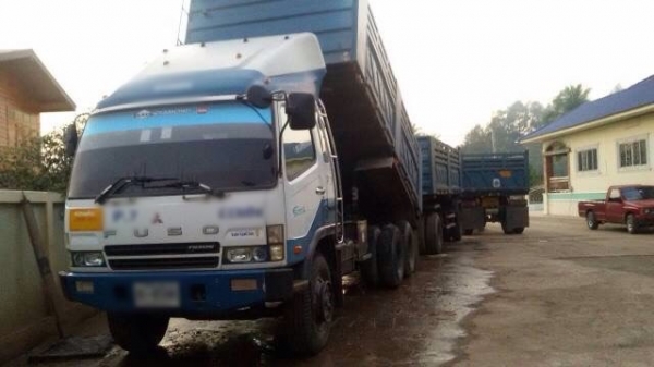 ขายรถพ่วงสิบล้อดัมพ์ MITSUBISHI M6 เครื่องเดิม 260 แรง ปี 52 กระบะดัมพ์สามมิตร ลูก 2 เพลา