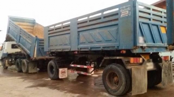 ขายรถพ่วงสิบล้อดัมพ์ MITSUBISHI M6 เครื่องเดิม 260 แรง ปี 52 กระบะดัมพ์สามมิตร ลูก 2 เพลา