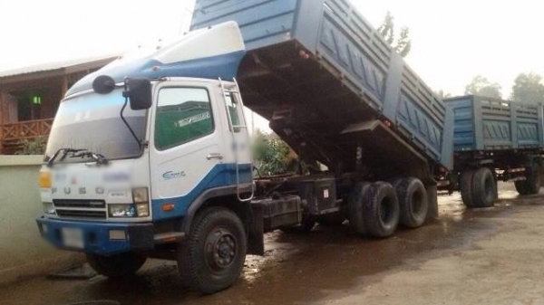 ขายรถพ่วงสิบล้อดัมพ์ MITSUBISHI M6 เครื่องเดิม 260 แรง ปี 52 กระบะดัมพ์สามมิตร ลูก 2 เพลา