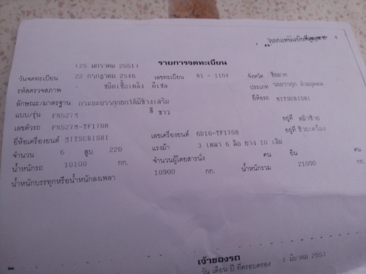 ขายFUSO527TF 10 SPEED ของดึราคาถูกมาอีกแล้ว 890000