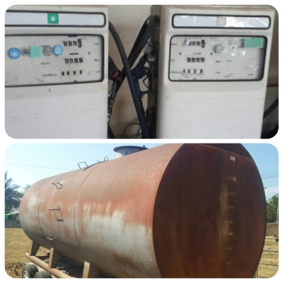 ขายถังน้ำมัน10,000ลิตร พร้อมหัวจ่าย2หัว สภาพพร้อมใช้งาน ถังดี หัวจ่ายสภาพพร้อมใช้งาน ถังดีไม่ผุ