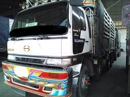 ขายรถสิบล้อ hino FM1J สมอทอง ดั้มสามมิตรคอกเกษตร พ่วงแม่ลูก รถพร้อมใช้ ราคาต่อรองได้