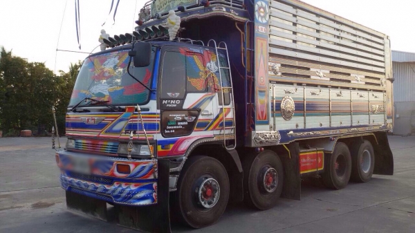 ขายรถพ่วงดัมพ์ HINO 3M เครื่อง P11C-320 แรง กระบะดัมพ์แม่ลูก แม่ 12ล้อ ลูก 3 เพลา