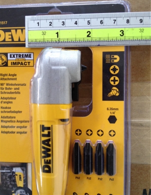 ตัวแปลงไขควงหัวงอ 90องศา DeWALT สำหรับงานไขน็อตในที่แคบถึง6ซม.เป็นแบบแม่เหล็กพร้อมดอกไขควง8แบบ