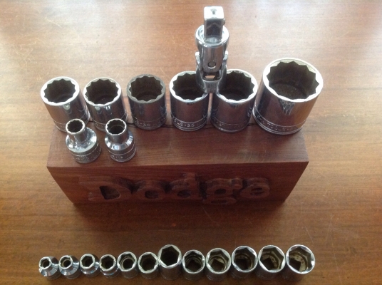 ขายลูกบล็อค Vintage S.K. Tools1/2", 3/8" ชุด 21 ชิ้น เบอร์มิล