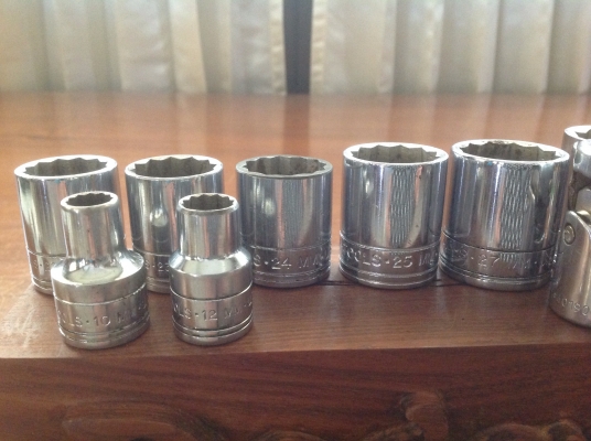 ขายลูกบล็อค Vintage S.K. Tools1/2", 3/8" ชุด 21 ชิ้น เบอร์มิล