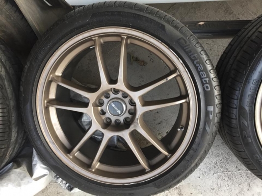 ล้อ+ยาง+น๊อตล้อproject mu  ขอบ18" กว้าง 9" 5/100-114 ติดยาง 235/40/18  0819620020