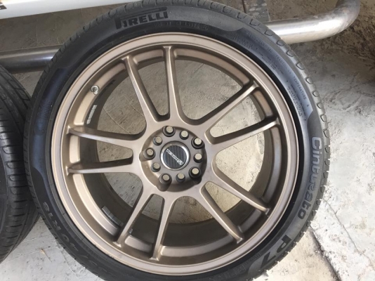 ล้อ+ยาง+น๊อตล้อproject mu  ขอบ18" กว้าง 9" 5/100-114 ติดยาง 235/40/18  0819620020