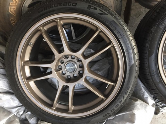 ล้อ+ยาง+น๊อตล้อproject mu  ขอบ18" กว้าง 9" 5/100-114 ติดยาง 235/40/18  0819620020