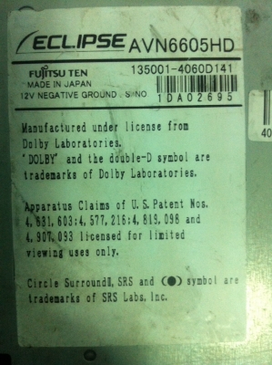 ECLIPSE AVN6605HD DVDเล่นได้ทุกโซน MP3 CD เมมโมรี่สติ๊ก จอทัชสกรีน7นิ้ว สไลด์ไฟฟ้าปรับได้7ระดับ สไลด็ไฟฟ้าปุ่ม 5 ระดับ มีระบบอัดลงHDD HDD30GB