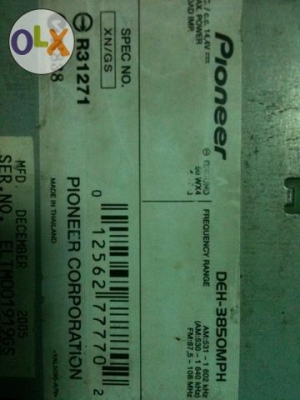 Pioneer DEH-3850MPH MP3 CD FMคลื่นไทยครบ อ่านแผ่นดีมาก Pioneer DEH-3850MPH MP3 CD FMคลื่นไทยครบ อ่านแผ่นดีมาก