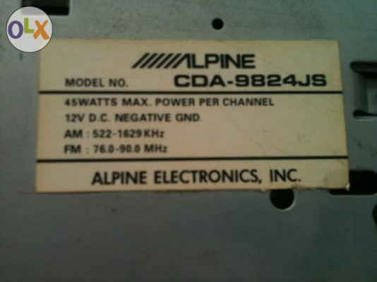Alpine CDA-9824JS CD FM Ipod สภาพสวยมากๆ ปุ่มไม่มีลอก ลูกเล่นเยอะ มีพัดลมระบายความร้อน